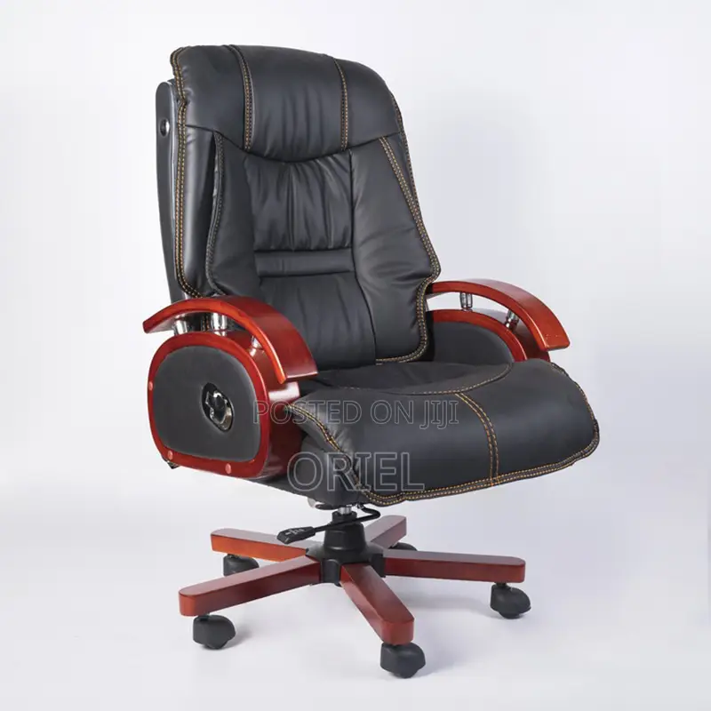 Modern Office Chair : Wooden Frame Executive High-Back Office Chair