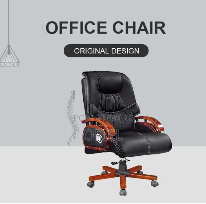 Modern Office Chair : Wooden Frame Executive High-Back Office Chair