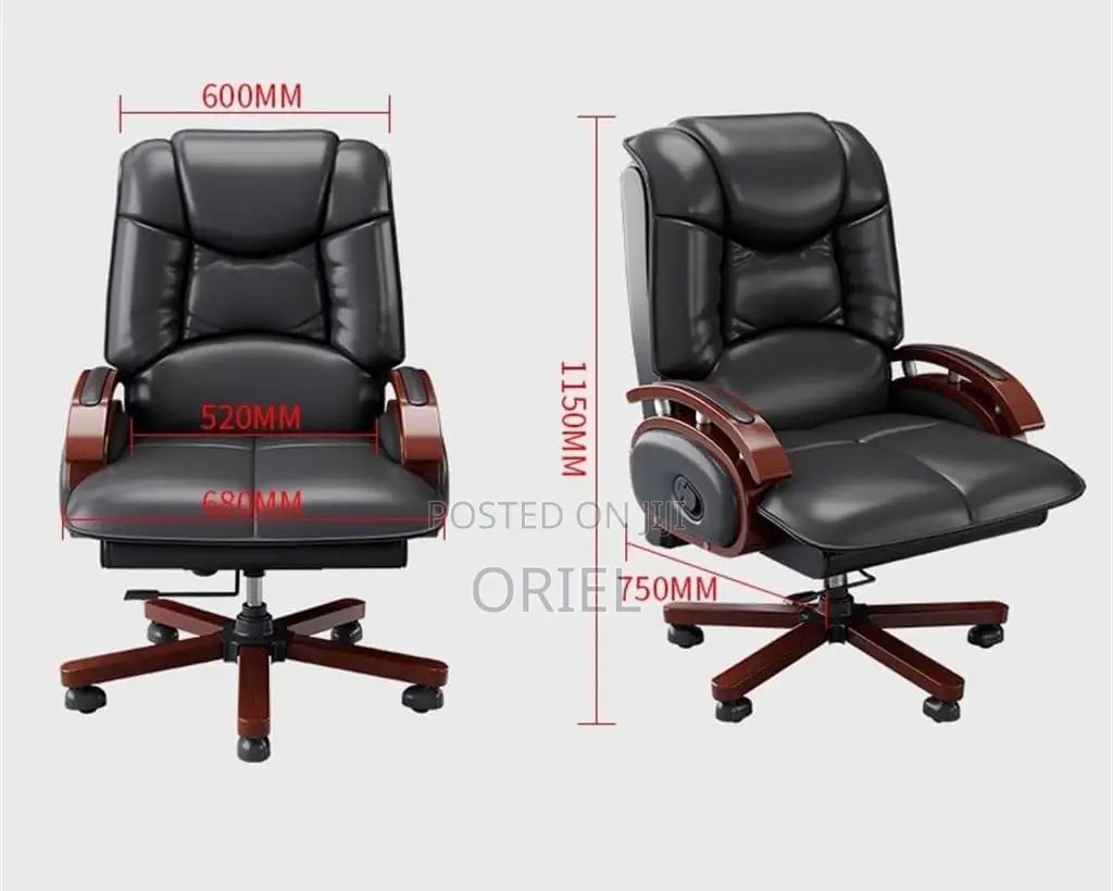 Modern Office Chair : Wooden Frame Executive High-Back Office Chair