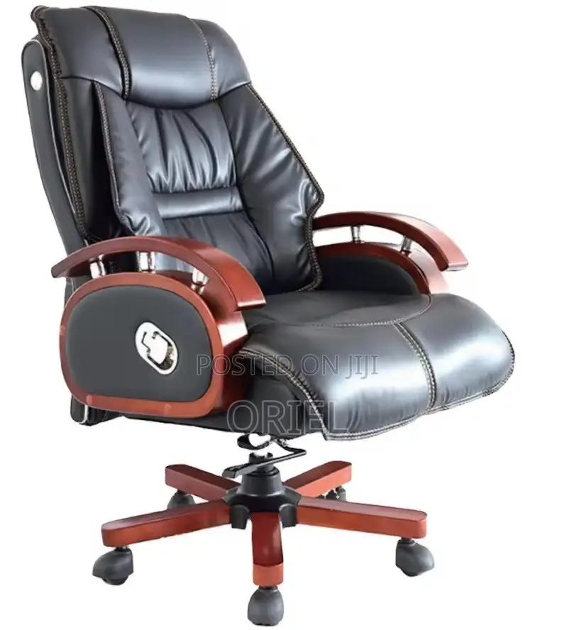 Modern Office Chair : Wooden Frame Executive High-Back Office Chair