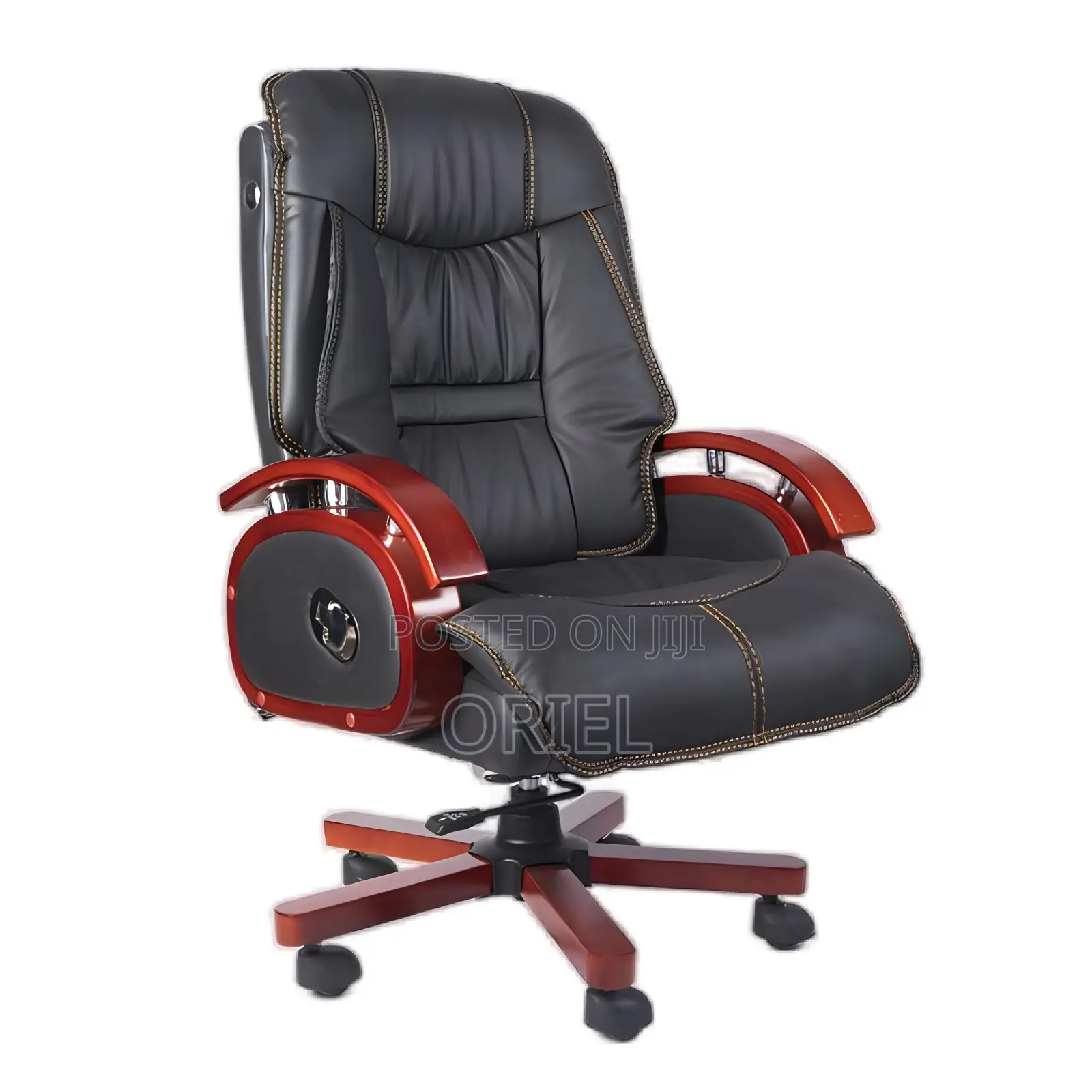Modern Office Chair : Wooden Frame Executive High-Back Office Chair