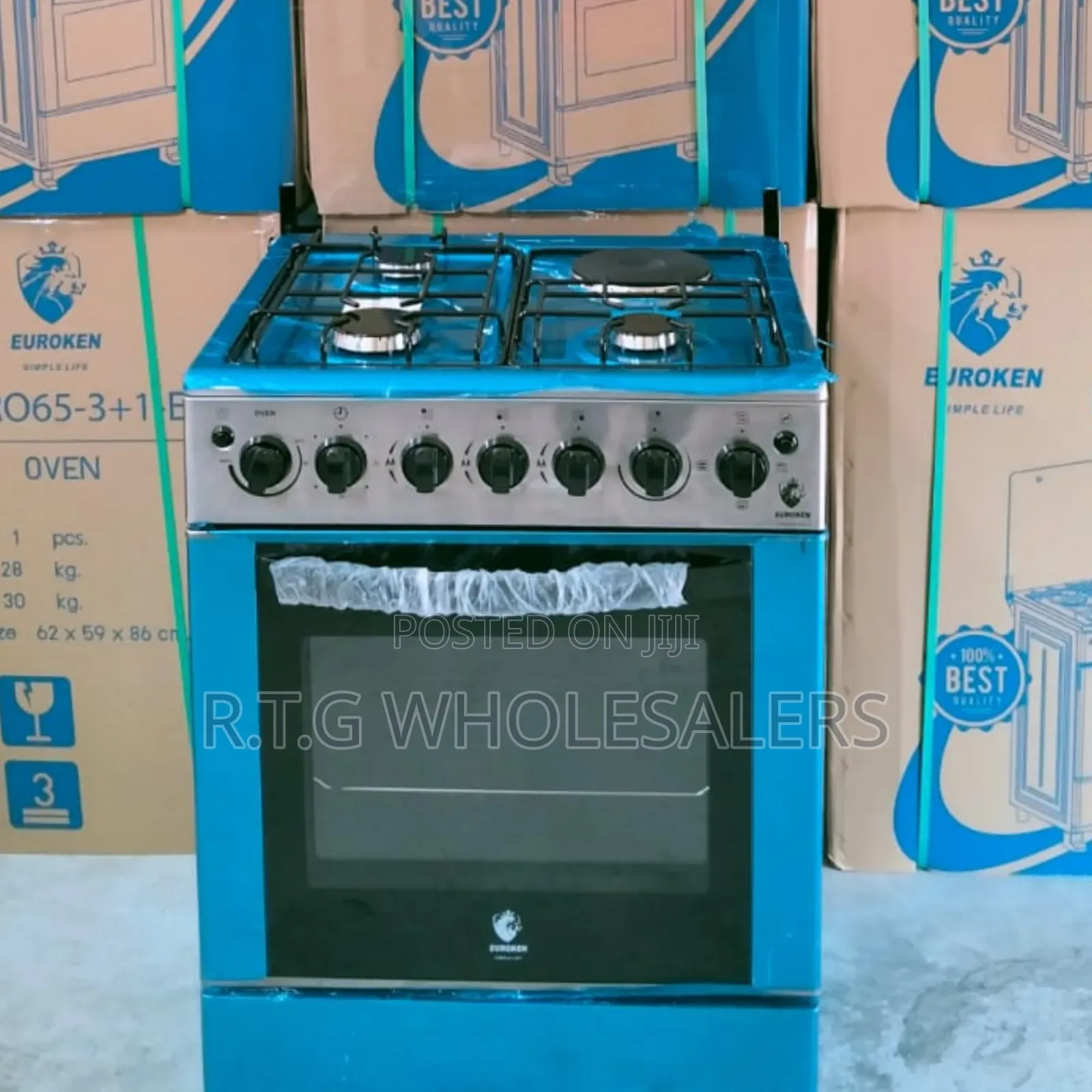 Euroken 60×65 3+1 Standing Cooker W/ Electric Double Oven