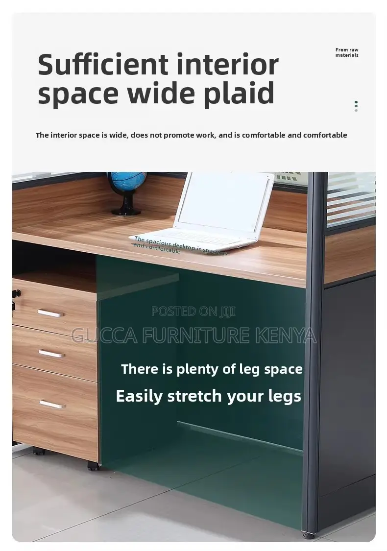 4-way Brown Modular Office Workstation
