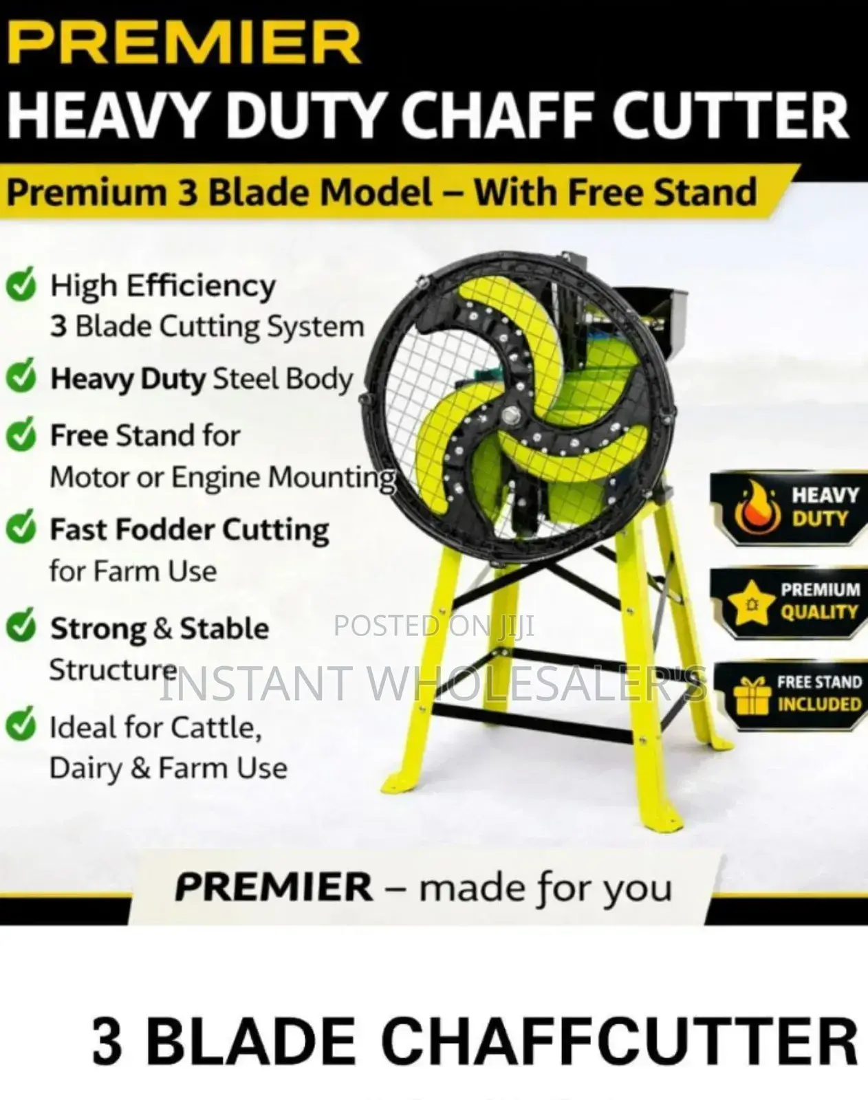 Chaff Cutter Machine 3 Blades With Motor