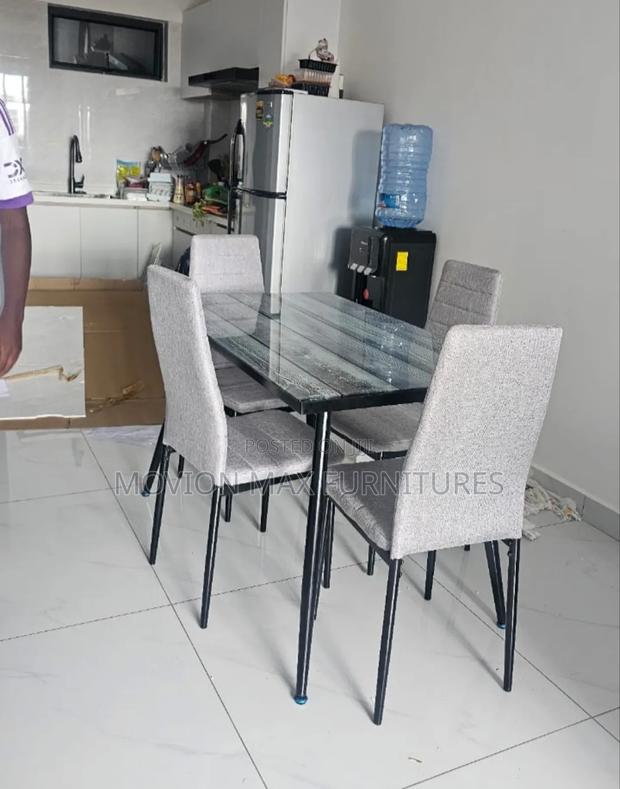 Simple Fodable Top Glass Dinning Chairs Dinning Table