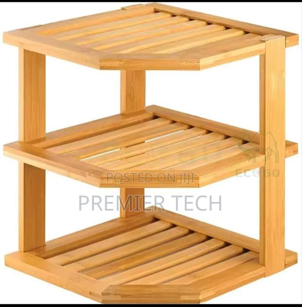 3 In 1 Bamboo Kitchen Corner Rack Available. - main view