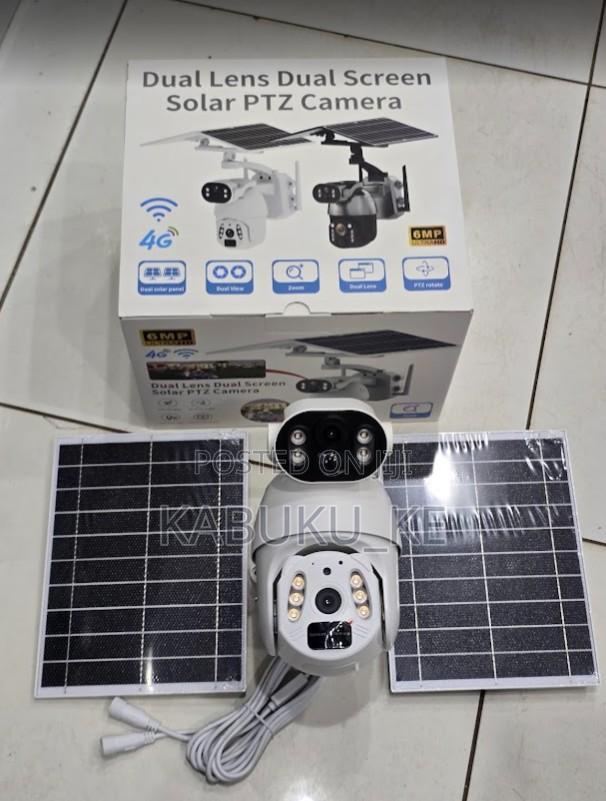 Ubox Solar Powered Security Camera, 6mp Dual Lens Camera, 360 ° Ptz