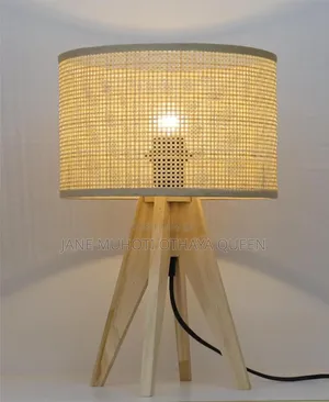 Wooden Rattan Table Lamp