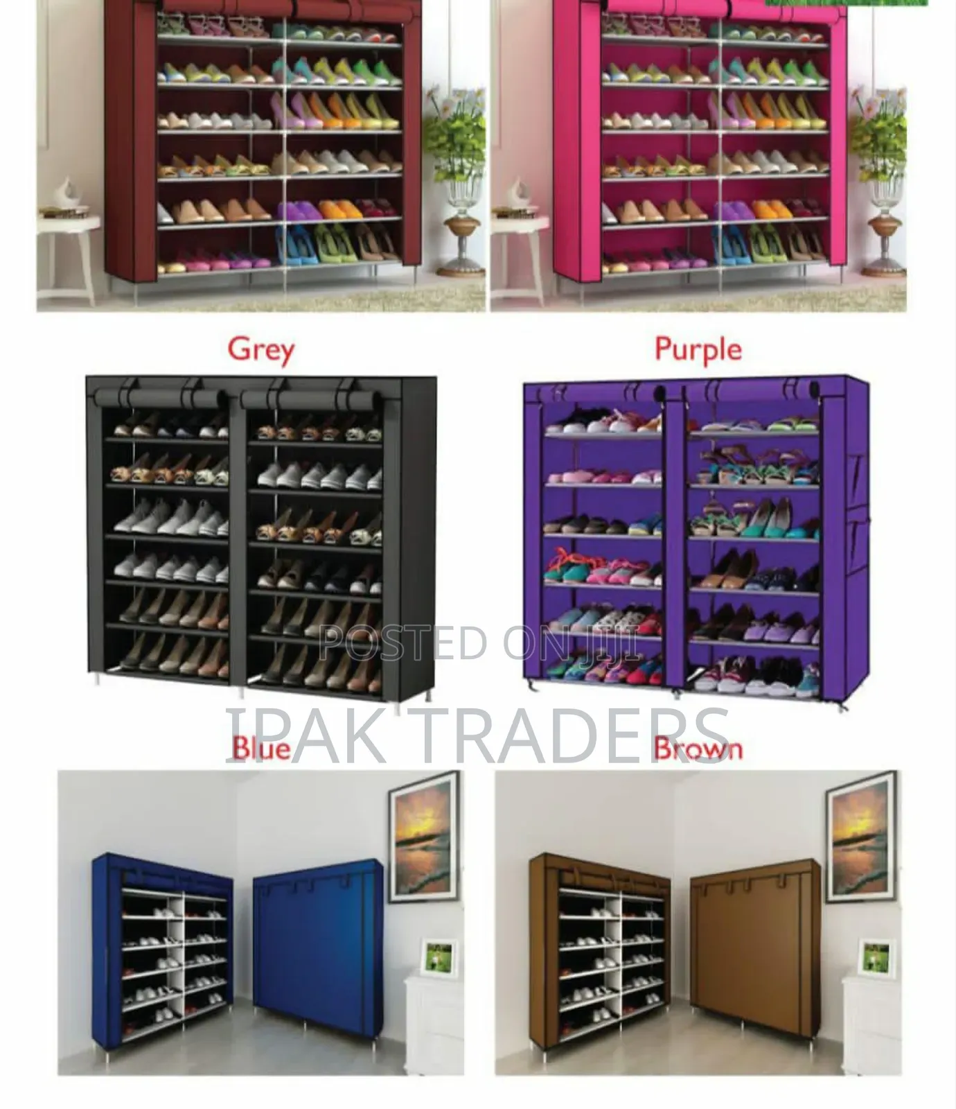  *Double Shoerack* 
36 Pairs
 *Size;* 118x30x120cm