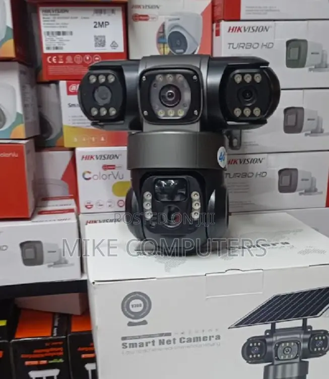 4g Triple Lense Solar PTZ Camera With Solar Triple Lens Camera