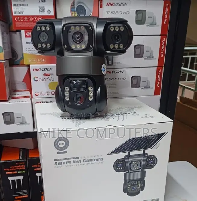 4g Triple Lense Solar PTZ Camera With Solar Floodlight