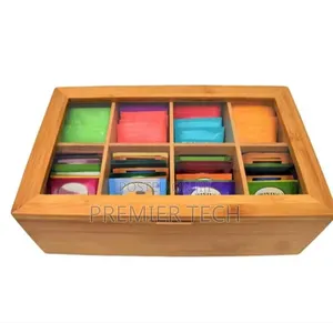 *6 Slots Bamboo Wooden Teabag Organiser