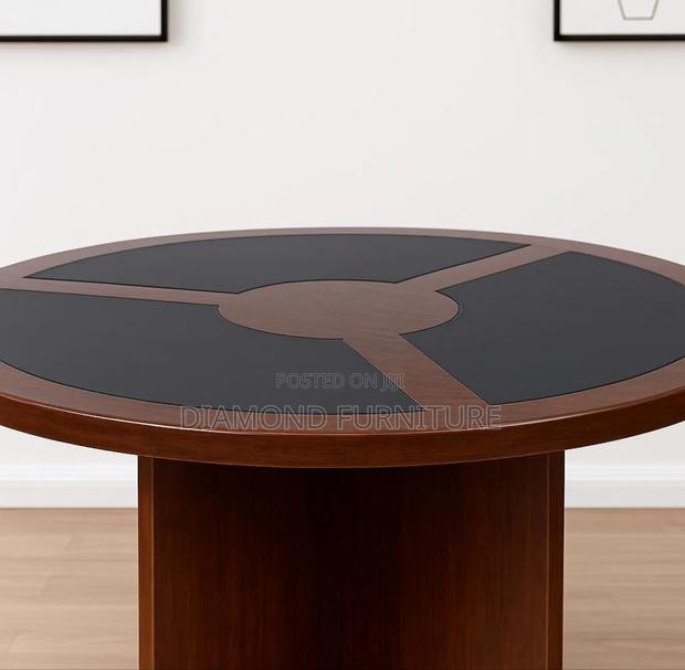 1.2m Round Conference Table 4 Seater | Modern Office Meeting Table | - thumbnail 2