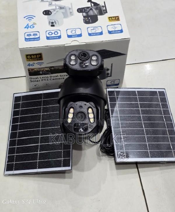 6mp Ubox 4g Dual Lens Solar Simcard Cctv Camera With 2 Lens Rotating