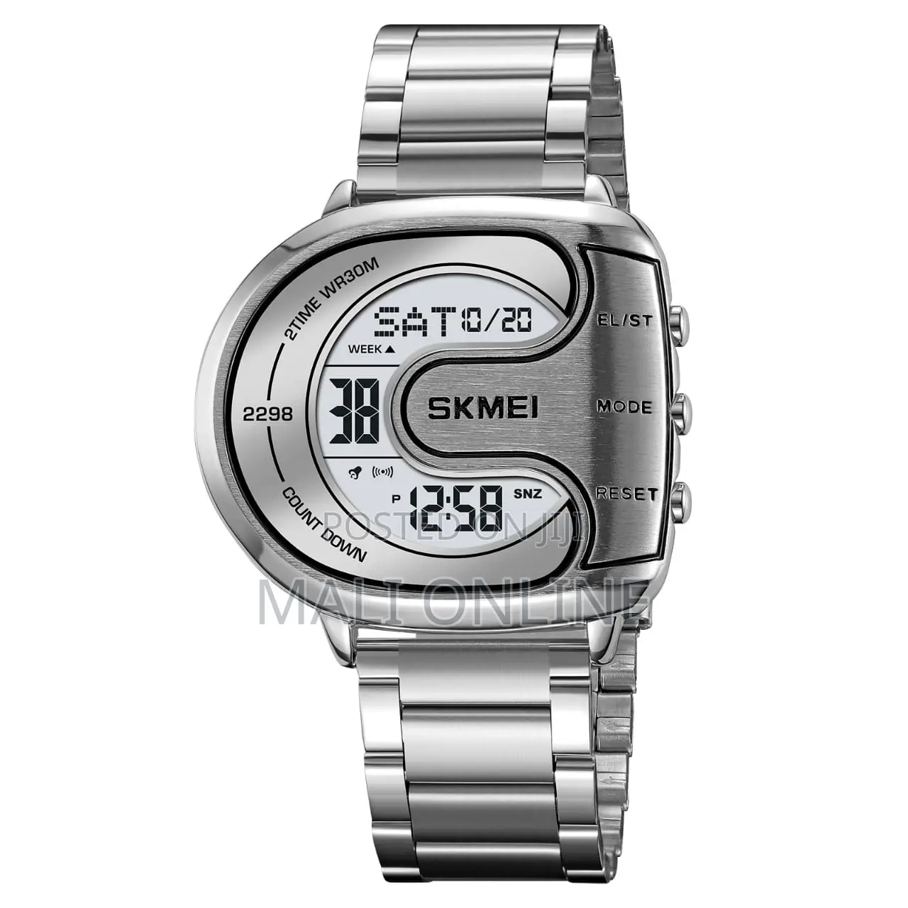 Skmei 2298 Digital Men’S Watch Stainless Steel Strap 30m