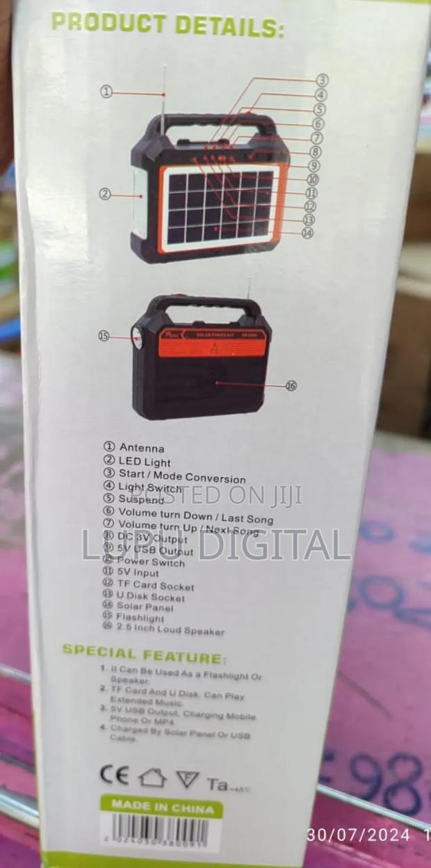 Dp-8009 Bluetooth Speaker Fm Radio Emergency Light System - main view