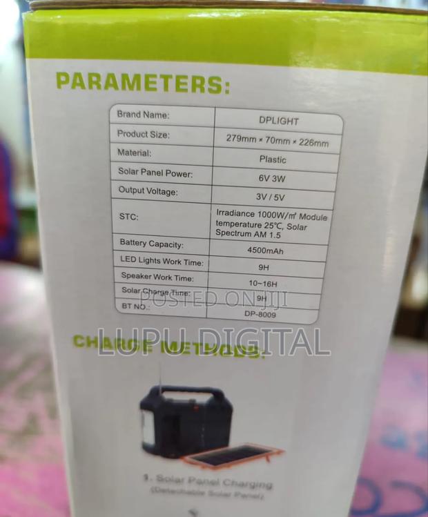 Dp-8009 Bluetooth Speaker Fm Radio Emergency Light System - thumbnail 3