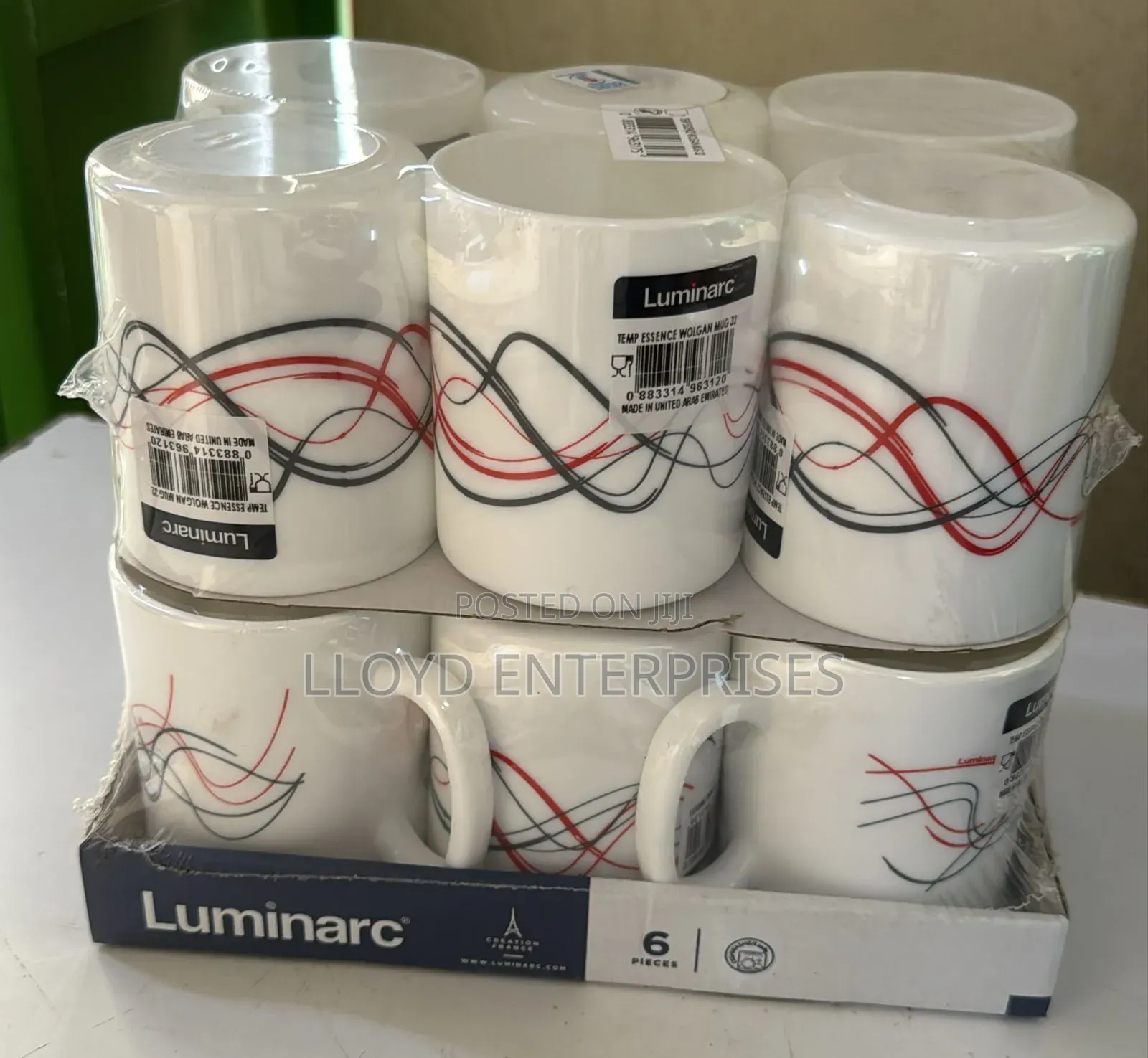 Set of 6 Luminarc Wolgan Red Cups