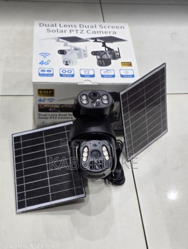 4g 6mp Ubox Dual Lens Dual Screen Solar Ptz Camera Simcard Enabled