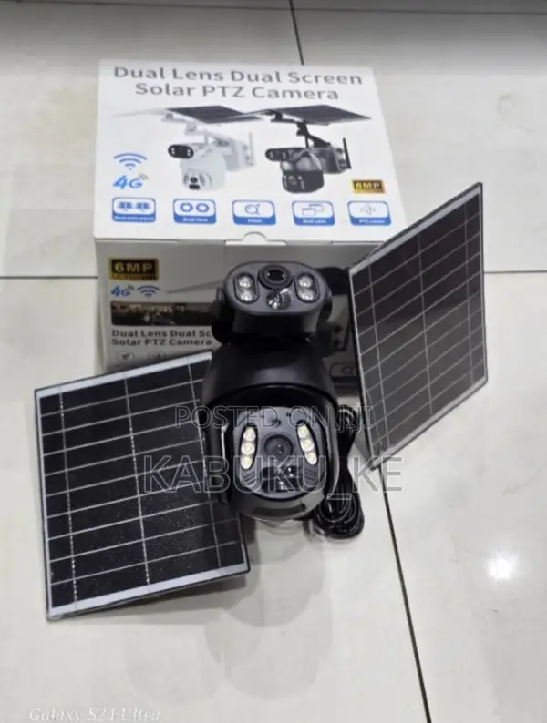 4g 6mp Ubox Dual Lens Dual Screen Solar Ptz Camera Simcard Enabled