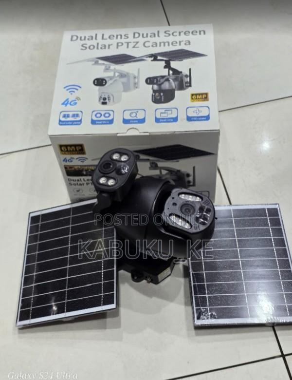 6mp Ubox Dual Lens Dual Screen Solar Ptz Camera With Power Battery