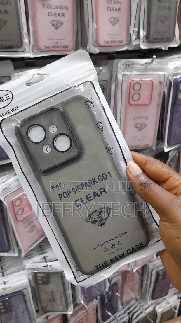 Niear Matte Transparent Case Bumper Frosted Tecno Pop 9 Case -Gray - thumbnail 3