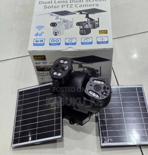 4g 6mp Ubox Outdoor Solar Powered Security Camera Dual Lens Camera