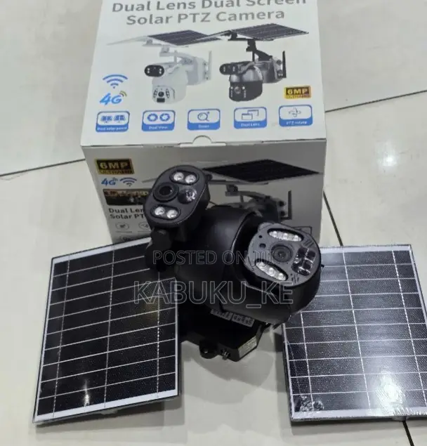 4g 6mp Ubox Outdoor Solar Powered Security Camera Dual Lens Camera