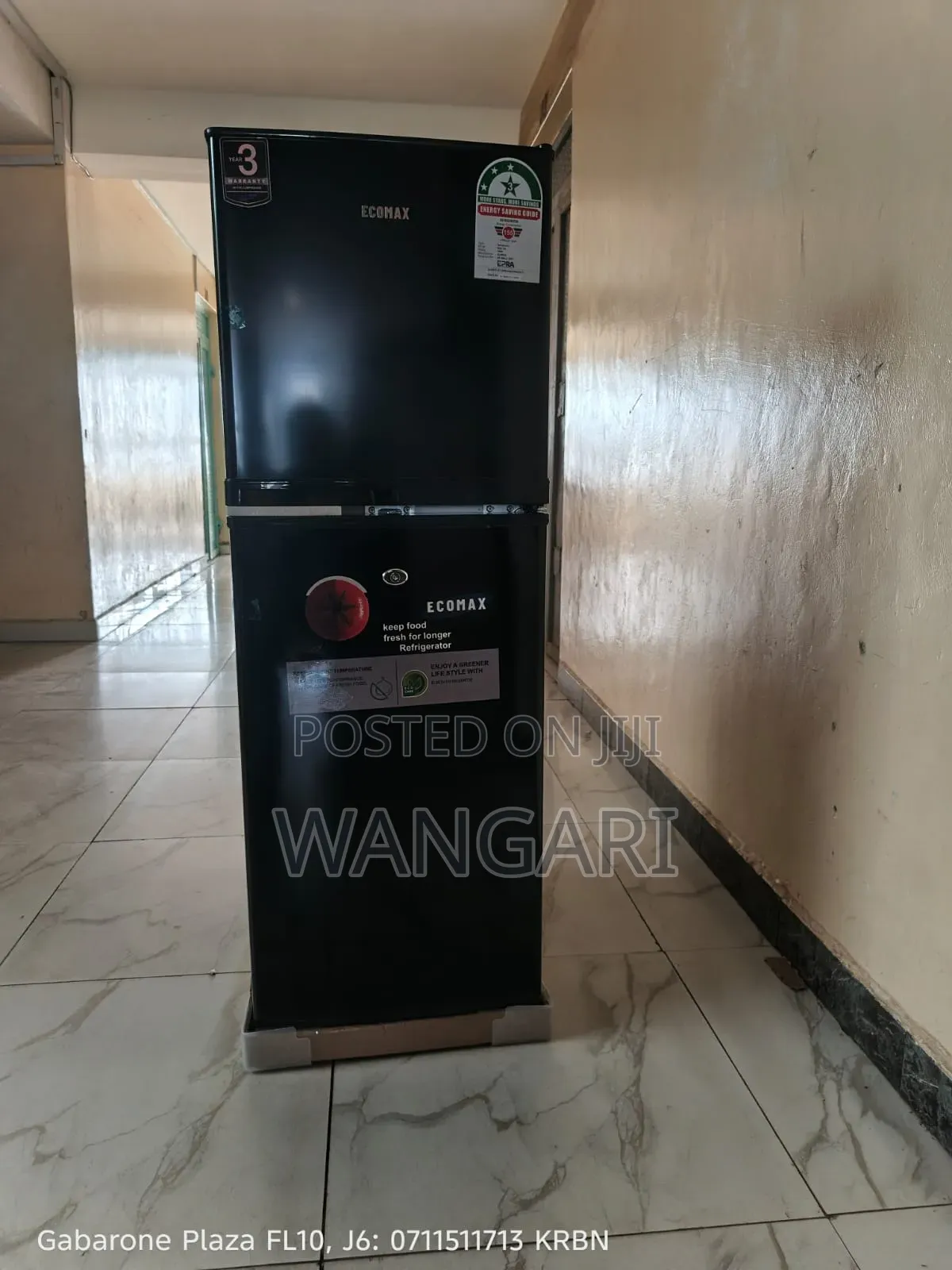 Ecomax Frigde 138 Litres Black Double Door Fridge Available