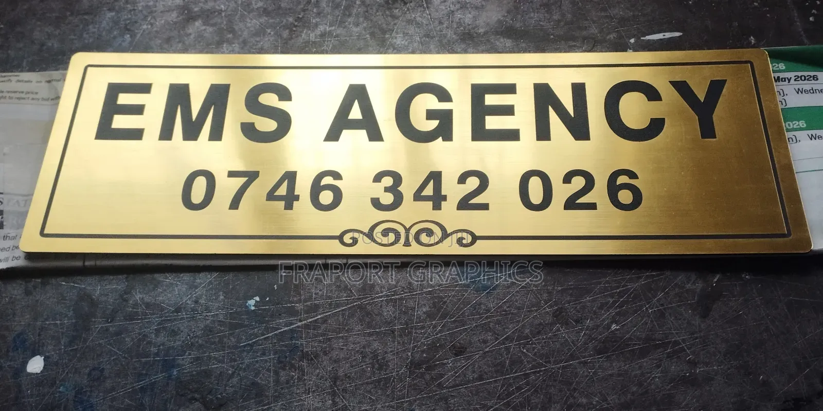 Gold Brushed Door Sign
