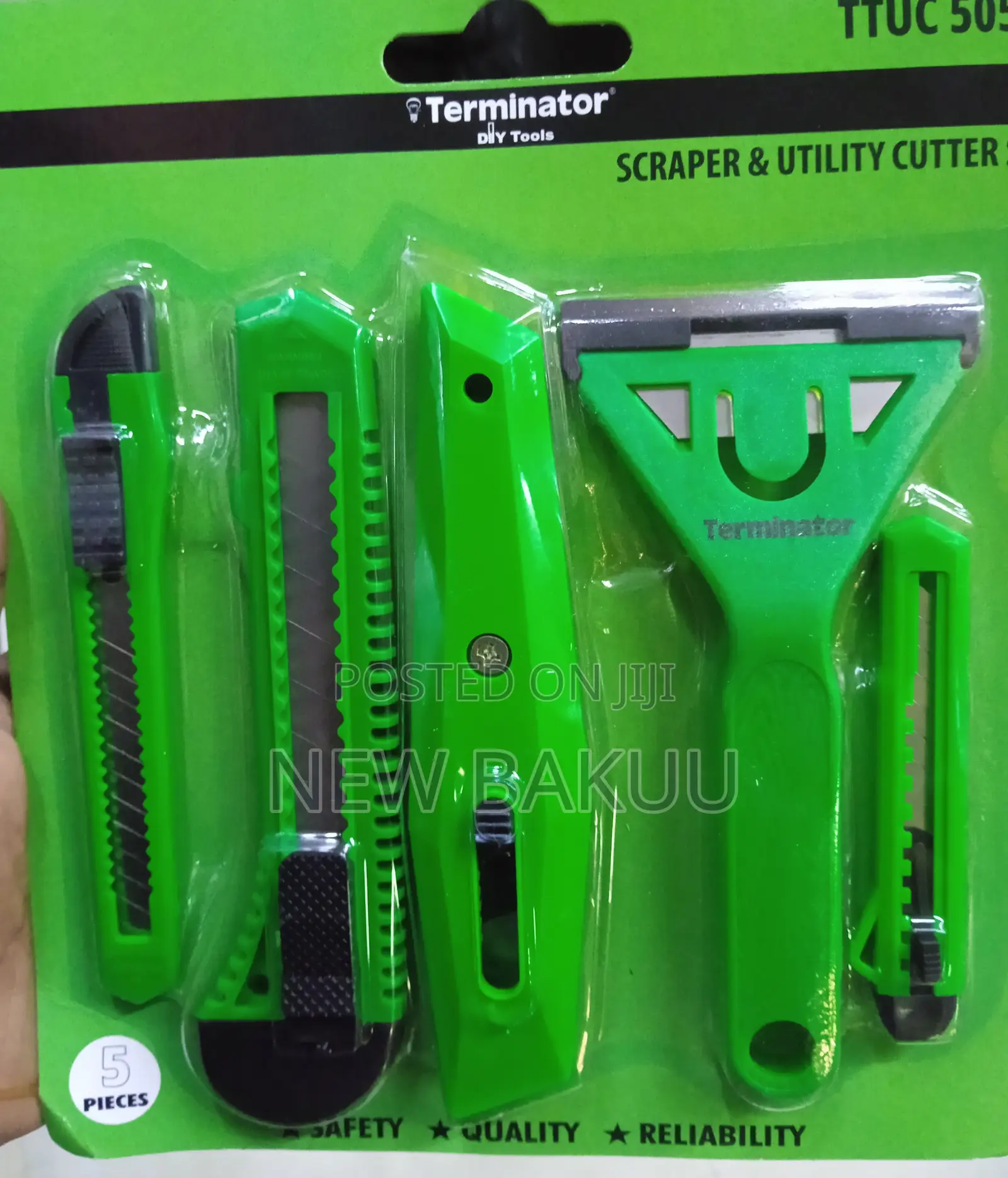 A 5-Piece Terminator Scraper Utility Cutter Set (Model Ttuc 505).