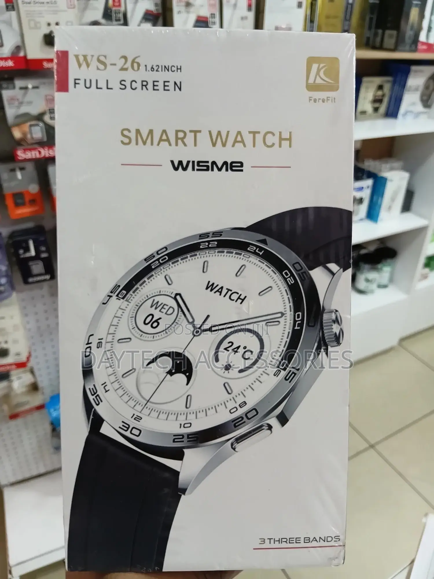 Wisme Ws26 Smart Sports Watch With 3 Straps