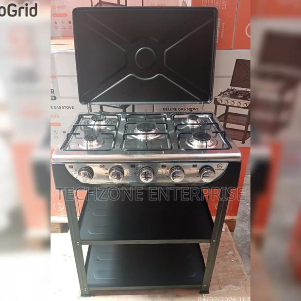 Eurochef 5 Burner Standing Cooker With Shelves With Durable Frames