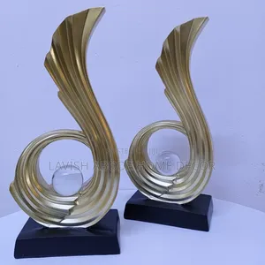 Gold Sculpture With Crystal Ball