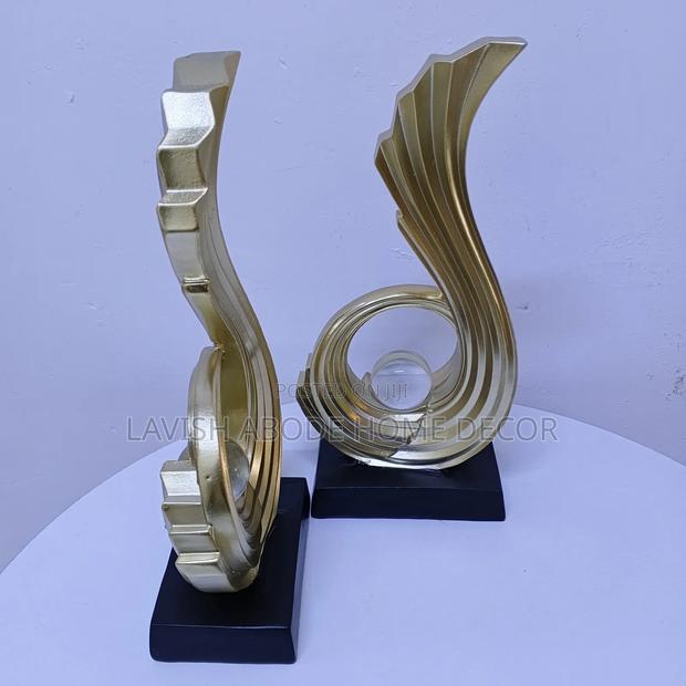 Gold Sculpture With Crystal Ball - thumbnail 2
