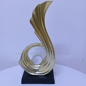 Gold Sculpture With Crystal Ball