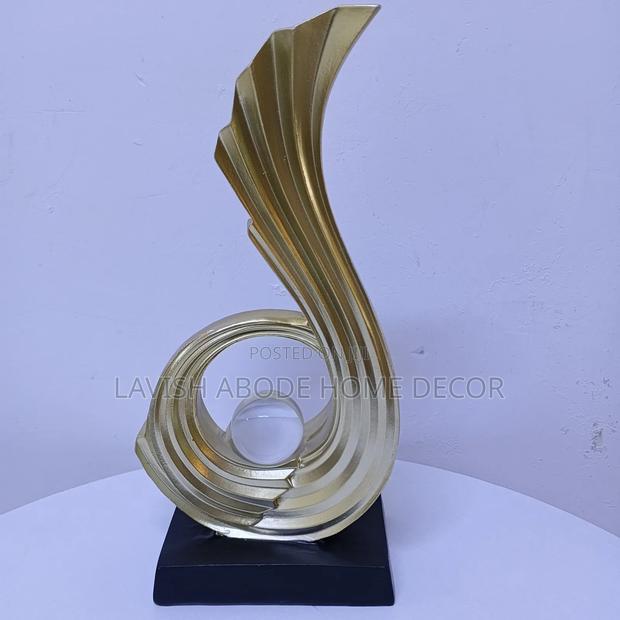 Gold Sculpture With Crystal Ball - thumbnail 3