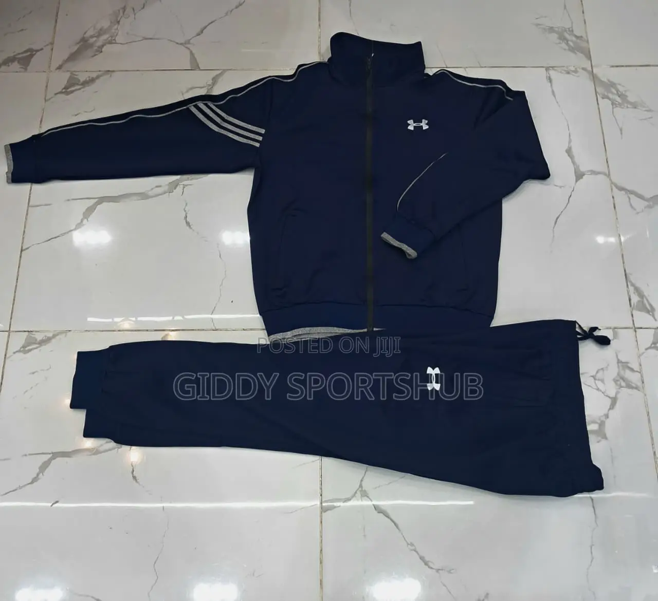 Navy Blue Under Armour Men's Knit Tracksuit Set