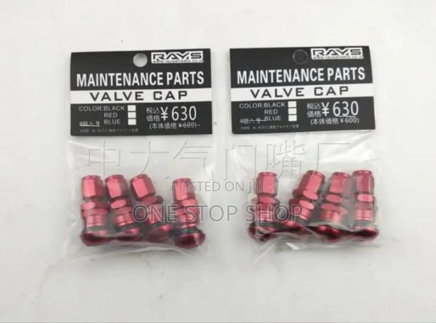 4pcs Red Air Valve Stem Set Universal Fit - main view