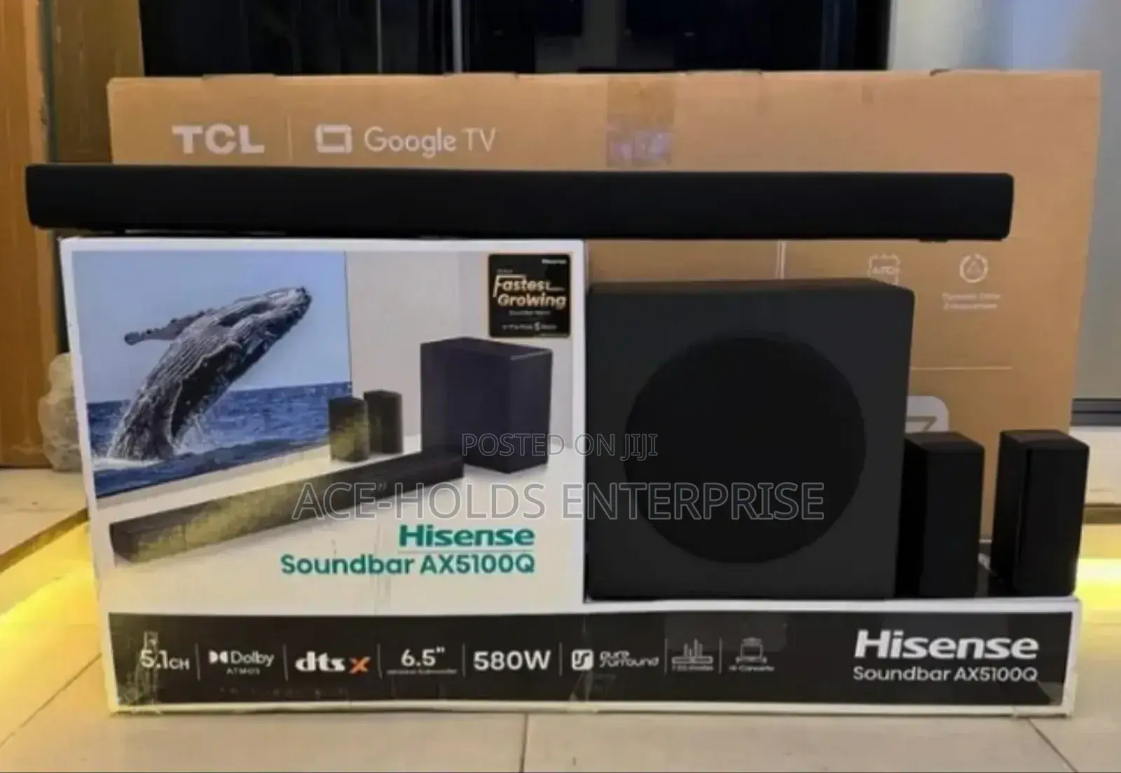 580 Watts Hisense 5.1ch Soundbar Speaker System - Ax5100q Model