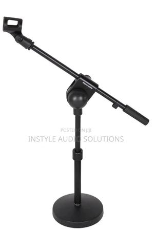 Short Adjustable Metallic Table Microphone Stand - thumbnail 2