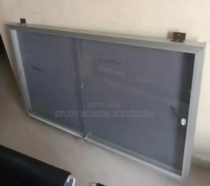 3ftx2ft Lockable Notice Board With Clear Tempered Glass - thumbnail 2