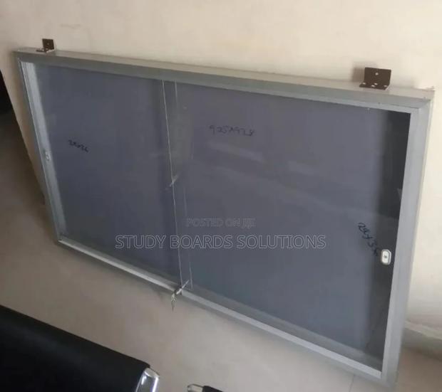 3ftx2ft Lockable Notice Board With Clear Tempered Glass - main view