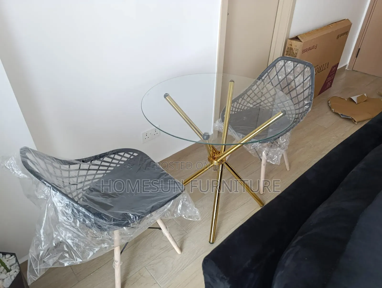 2 Seater Glass Round Dining Set