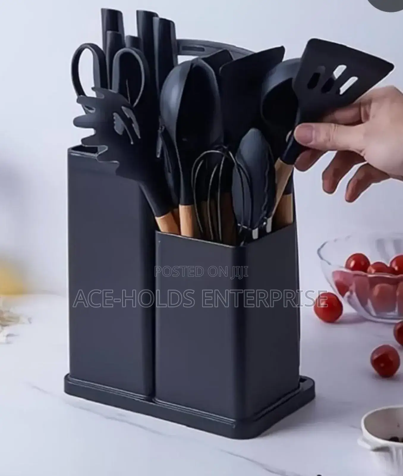 19pcs Silicone Spoons Set - Available in Black Grey