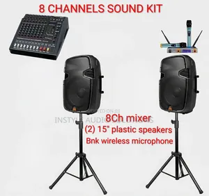 8 Channels Sound (2) 15" Mid Speakers - BNK Wireless Kit
