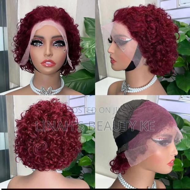 Burgundy Human Hair Pixie - main view