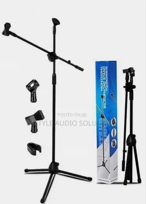 Professional Adjustable Metallic Microphone Triple Stand