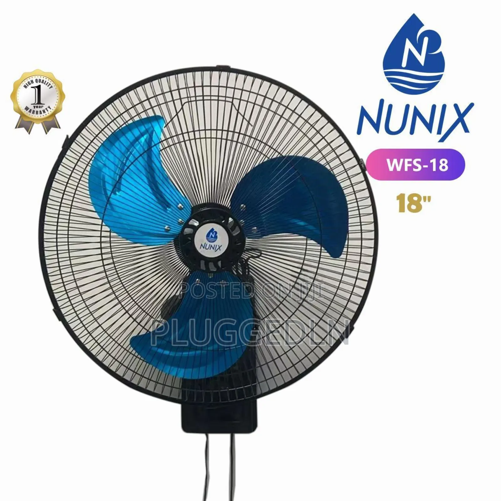 Nunix Wall Fan 18" With Steel Blades