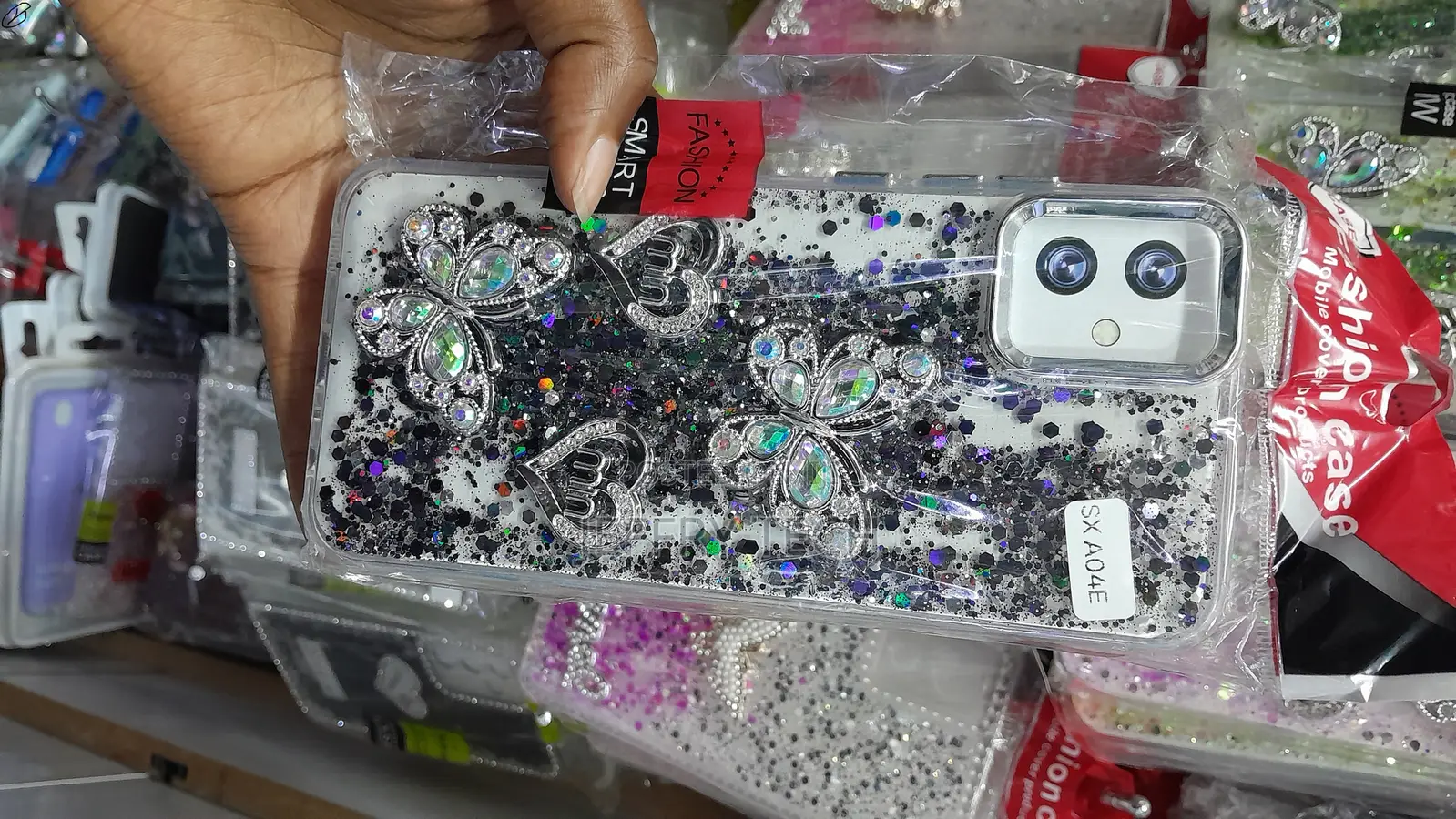 Annyojo Samsung Galaxy A04e Glitter Crystal Buttefly Case